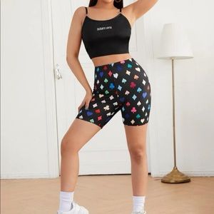 Shein Graphic Print Biker Shorts